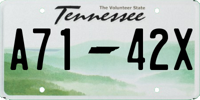TN license plate A7142X