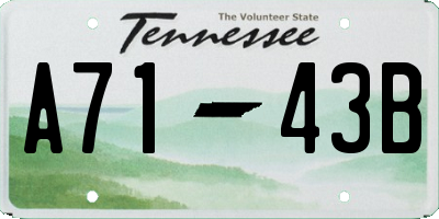 TN license plate A7143B