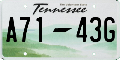 TN license plate A7143G