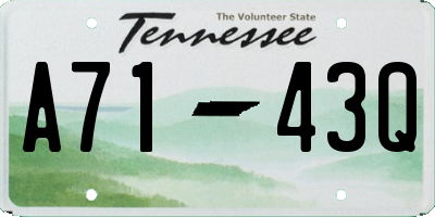 TN license plate A7143Q