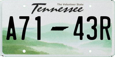 TN license plate A7143R