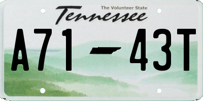 TN license plate A7143T