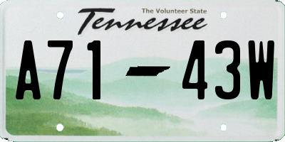 TN license plate A7143W
