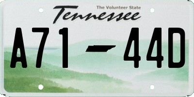 TN license plate A7144D