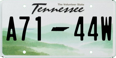 TN license plate A7144W