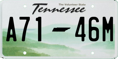 TN license plate A7146M