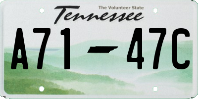 TN license plate A7147C