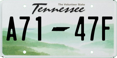 TN license plate A7147F