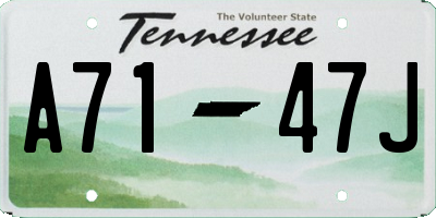 TN license plate A7147J