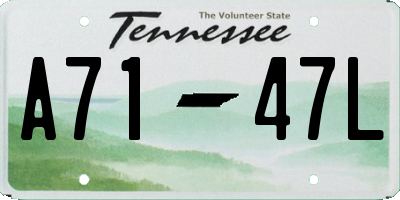 TN license plate A7147L