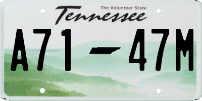 TN license plate A7147M