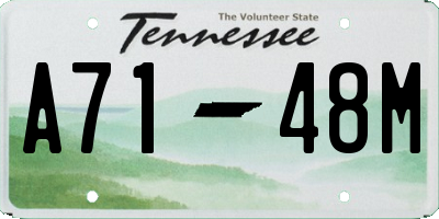 TN license plate A7148M