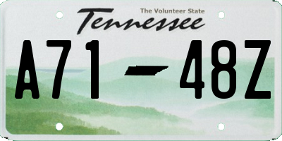 TN license plate A7148Z