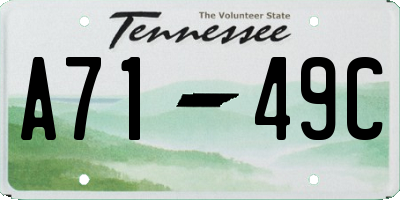 TN license plate A7149C