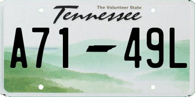 TN license plate A7149L