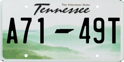 TN license plate A7149T