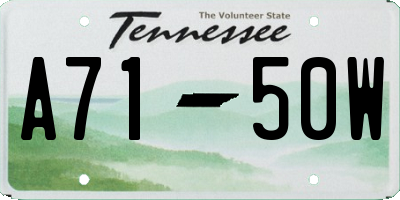 TN license plate A7150W