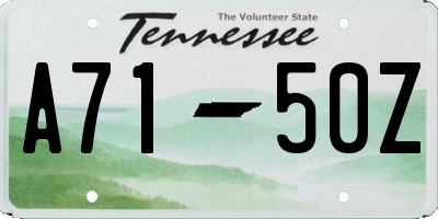 TN license plate A7150Z