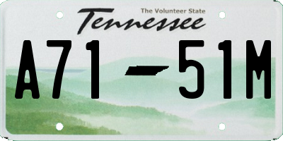 TN license plate A7151M