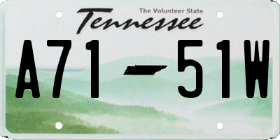 TN license plate A7151W