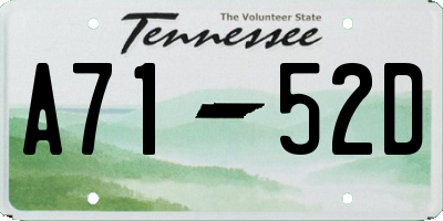 TN license plate A7152D