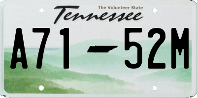 TN license plate A7152M