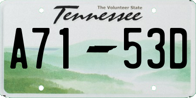 TN license plate A7153D