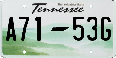 TN license plate A7153G