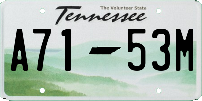 TN license plate A7153M