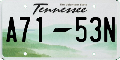 TN license plate A7153N