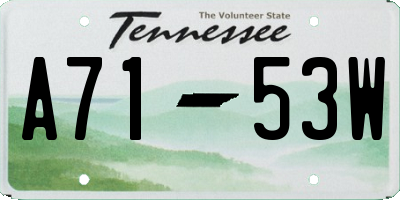 TN license plate A7153W