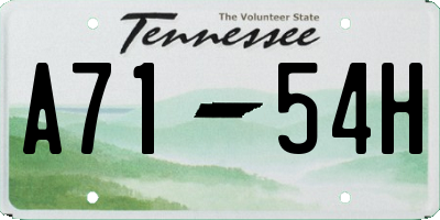 TN license plate A7154H