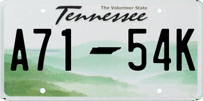 TN license plate A7154K