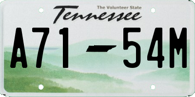 TN license plate A7154M