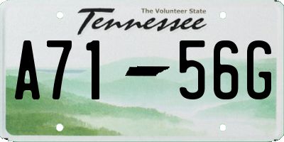 TN license plate A7156G
