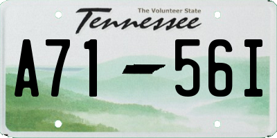 TN license plate A7156I