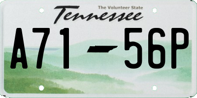 TN license plate A7156P