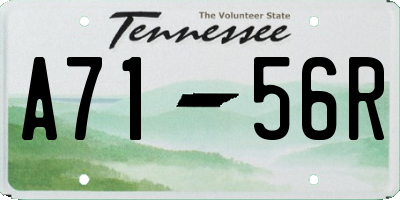 TN license plate A7156R