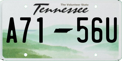 TN license plate A7156U