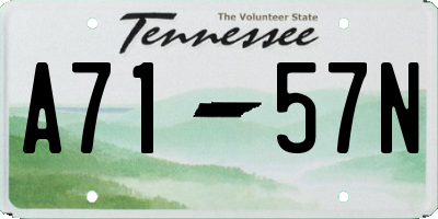 TN license plate A7157N
