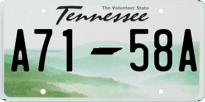 TN license plate A7158A