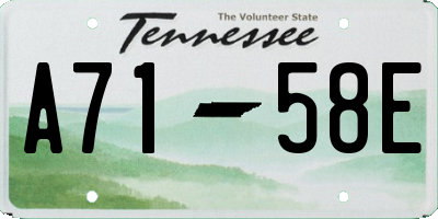 TN license plate A7158E