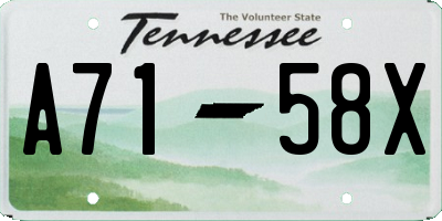 TN license plate A7158X