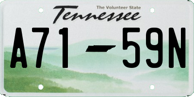 TN license plate A7159N
