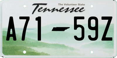 TN license plate A7159Z