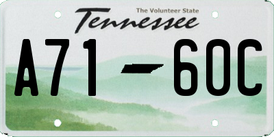 TN license plate A7160C
