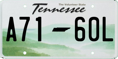 TN license plate A7160L