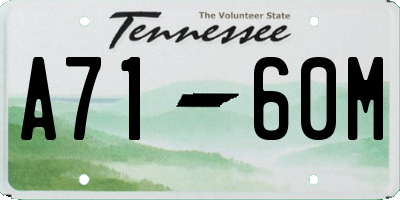 TN license plate A7160M