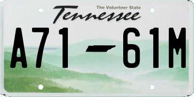 TN license plate A7161M