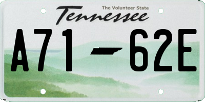 TN license plate A7162E